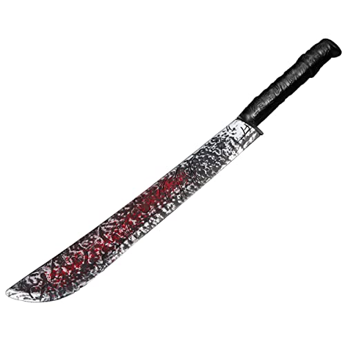 Balinco Machete Kostüm, Blut verschmiert, Halloween Deko, Karneval, Fasching, Festival Accessoires, Zombie Verkleidung, Spielzeug Waffen von Balinco