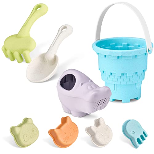 Balinco Sandkasten Spielzeug Bio, Strandspielzeug Kinder/Baby, Sandspielzeug-Set 8-teilig: Sandburg-Eimer, Gießkanne, Harke/Rechen, 4X Tier-Sandformen, Robust und langlebig, Bio Plastik Balinco Sandkasten Spielzeug Bio, Strandspielzeug Kinder/Baby, Sandspielzeug-Set 8-teilig: Sandburg-Eimer, Gießkanne, Harke/Rechen, 4X Tier-Sandformen, Robust und langlebig, Bio Plastik von Balinco