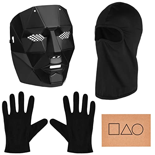 Balinco The Game Maske + Sturmhaube + schwarze Handschuhe + 1x Spielkarte für Halloween, Fasching & Karneval als Kostüm für Herren & Damen (Boss) von Balinco