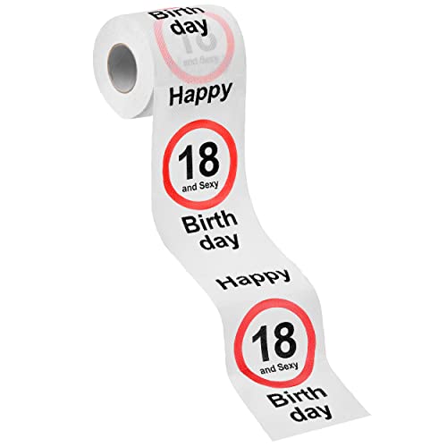 Balinco Toilettenpapier Geschenk, Klopapier Happy Birthday Deko, Lustige Geschenkideen zum Geburtstag, Geburtstagsgeschenk für Frauen/Männer, 250 Blatt (18) von Balinco