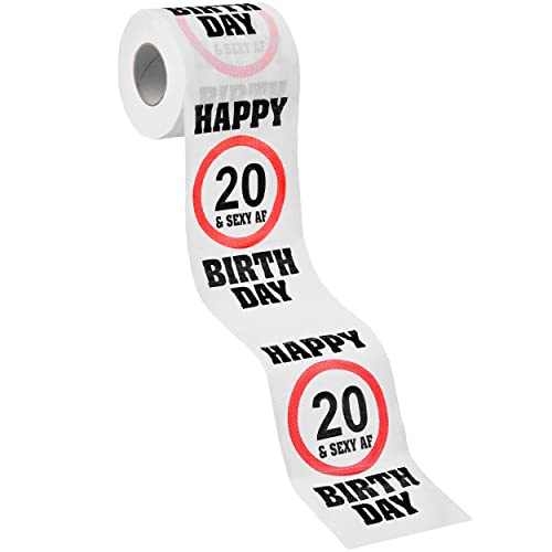 Balinco Toilettenpapier Geschenk, Klopapier Happy Birthday Deko, Lustige Geschenkideen zum Geburtstag, Geburtstagsgeschenk für Frauen/Männer, 250 Blatt (20) von Balinco