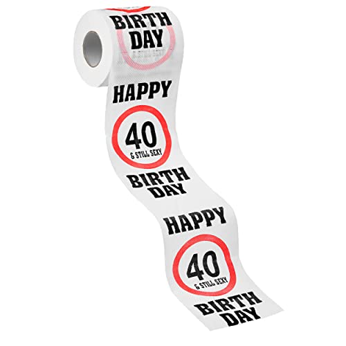 Balinco Toilettenpapier Geschenk, Klopapier Happy Birthday Deko, Lustige Geschenkideen zum Geburtstag, Geburtstagsgeschenk für Frauen/Männer, 250 Blatt (40) von Balinco