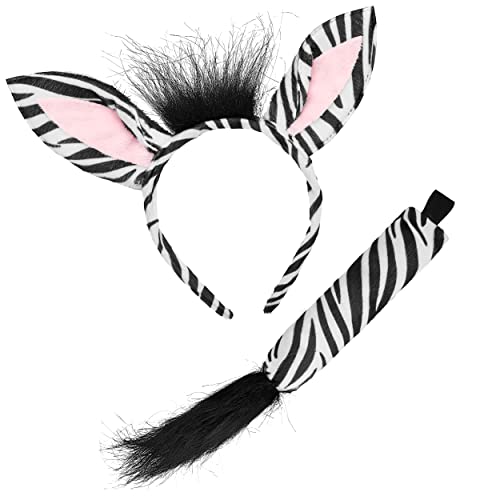 Balinco Zebra Kostüm Set, Haarreif mit Zebraohren + Schwanz, Halloween, Karneval Accessoires JGA, Dschungel Party, Faschingskostüme Damen Balinco Zebra Kostüm Set, Haarreif mit Zebraohren + Schwanz, Halloween, Karneval Accessoires JGA, Dschungel Party, Faschingskostüme Damen von Balinco