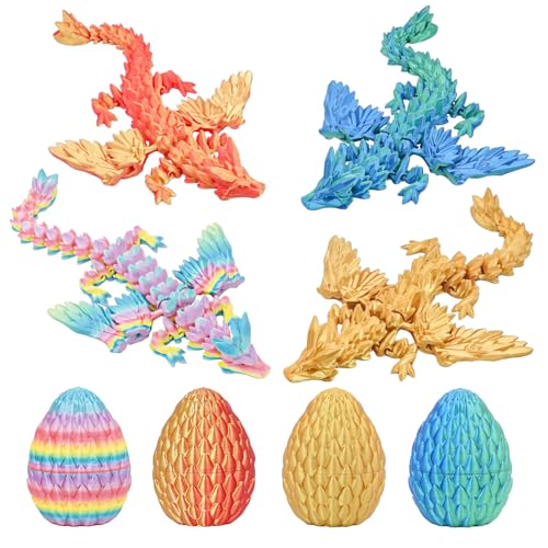 Balkwan Drachen Eier Geschenkset mit Mini Flügeldrachen Überraschung 3D Gedrucktes Artikuliertes Kristallspielzeug Ostern Weihnachten Geschenk für Kinder Jungen Mädchen 4 Stück Balkwan Drachen Eier Geschenkset mit Mini Flügeldrachen Überraschung 3D Gedrucktes Artikuliertes Kristallspielzeug Ostern Weihnachten Geschenk für Kinder Jungen Mädchen 4 Stück von Balkwan