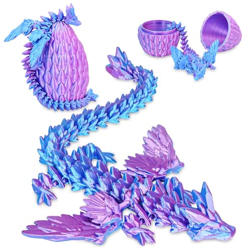 Balkwan Geflügelter Drache im Überraschungsei Lustiges Sammlerspielzeug Geschenk Kinder Erwachsene 3D Gedruckter Fantasiedrache ideal Weihnachten Ostern Geburtstage Feiertagsdeko(Lila, Groß) von Balkwan