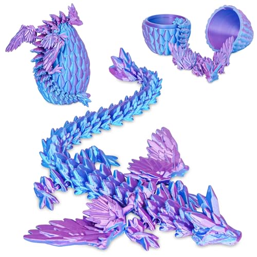 Balkwan Geflügelter Drache im Überraschungsei Lustiges Sammlerspielzeug Geschenk Kinder Erwachsene 3D Gedruckter Fantasiedrache ideal Weihnachten Ostern Geburtstage Feiertagsdeko(Lila, Mittel) von Balkwan