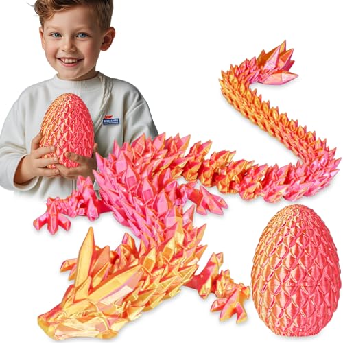 Balkwan Überraschungs-Drachenei mit Drache im Inneren Geschenke für Kinder und Erwachsene 3D-gedrucktes Fidget-Spielzeug perfekt für Weihnachten Ostern Geburtstage Deko Stressabbau(Orangerot, Groß) Balkwan Überraschungs-Drachenei mit Drache im Inneren Geschenke für Kinder und Erwachsene 3D-gedrucktes Fidget-Spielzeug perfekt für Weihnachten Ostern Geburtstage Deko Stressabbau(Orangerot, Groß) von Balkwan