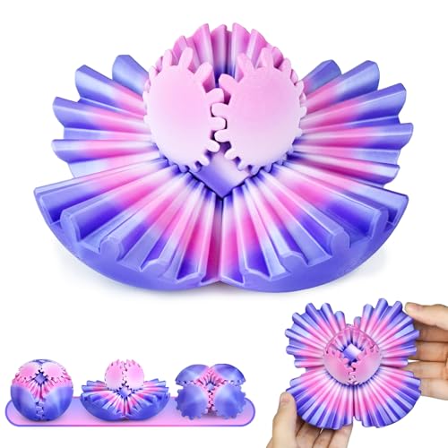 Bunte Fidget Spielzeuge Gear Ball 3D gedruckte Gear Kugel Stressabbau Coole Büro Schreibtisch Gadgets Entspannendes Geschenk Erwachsene Kinder Weihnachten Ostern Geburtstag (Lavendelblüte, 6,5cm) von Balkwan