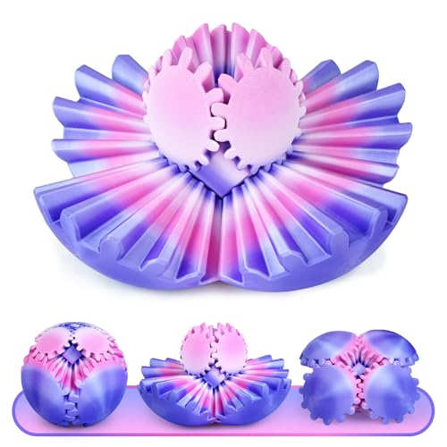 Bunte Fidget Spielzeuge Gear Ball 3D gedruckte Gear Kugel Stressabbau Coole Büro Schreibtisch Gadgets Entspannendes Geschenk Erwachsene Kinder Weihnachten Ostern Geburtstag (Lavendelblüte, 8,5cm) von Balkwan
