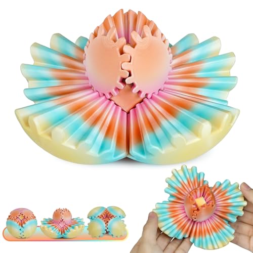 Bunte Fidget Spielzeuge Gear Ball 3D gedruckte Gear Kugel Stressabbau Coole Büro Schreibtisch Gadgets Entspannendes Geschenk Erwachsene Kinder Weihnachten Ostern Geburtstag (Sunset Illusion, 6,5cm) von Balkwan