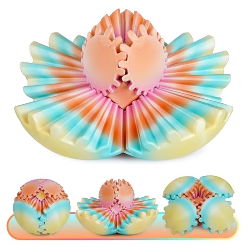 Bunte Fidget Spielzeuge Gear Ball 3D gedruckte Gear Kugel Stressabbau Coole Büro Schreibtisch Gadgets Entspannendes Geschenk Erwachsene Kinder Weihnachten Ostern Geburtstag (Sunset Illusion, 8,5cm) von Balkwan