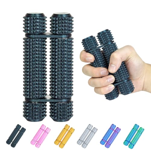 Pain Stim Fidget Roller Erwachsene Büro Stressabbau Sensorisches Hilfsmittel ADHD Angst Fidget Tool Taschen Spinner Geschenk für Sie Ihn Kollege(Black,Compact) von Balkwan