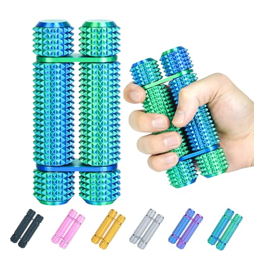 Pain Stim Fidget Roller Erwachsene Büro Stressabbau Sensorisches Hilfsmittel ADHD Angst Fidget Tool Taschen Spinner Geschenk für Sie Ihn Kollege(Green,Compact) von Balkwan