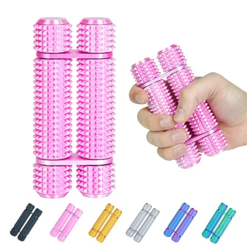 Pain Stim Fidget Roller Erwachsene Büro Stressabbau Sensorisches Hilfsmittel ADHD Angst Fidget Tool Taschen Spinner Geschenk für Sie Ihn Kollege(Pink,Compact) von Balkwan