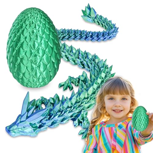 Überraschungs-Drachenei mit Drache im Inneren Geschenke für Kinder und Erwachsene 3D-gedrucktes Fidget-Spielzeug perfekt für Weihnachten Ostern Geburtstage Deko Stressabbau(Weihnachtsgrün, Klein) von Balkwan