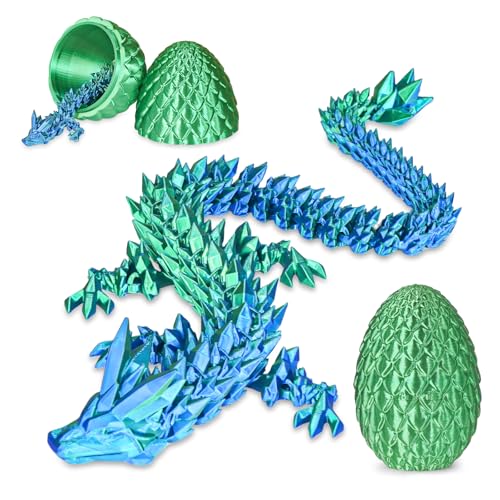 Überraschungs-Drachenei mit Drache im Inneren Geschenke für Kinder und Erwachsene 3D-gedrucktes Fidget-Spielzeug perfekt für Weihnachten Ostern Geburtstage Deko Stressabbau(Weihnachtsgrün, Mittel) von Balkwan