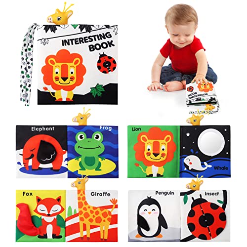 Ballery Baby Spielzeug 0-6 Monate, Montessori Sensorik Spielzeug für Babys, 3D Baby Stoffbuch Fühlbuch, Kinderwagen Spielzeug Quiet Book Geschenk für Jungen Mädchen ab 0 3 6 12 Monate (Löwe) von Ballery