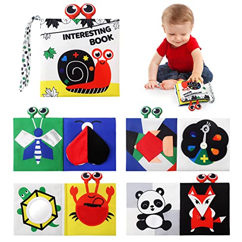 Ballery Baby Spielzeug 0-6 Monate, Montessori Sensorik Spielzeug für Babys, 3D Baby Stoffbuch Fühlbuch, Kinderwagen Spielzeug Quiet Book Geschenk für Jungen Mädchen ab 0 3 6 12 Monate (Schnecken) von Ballery