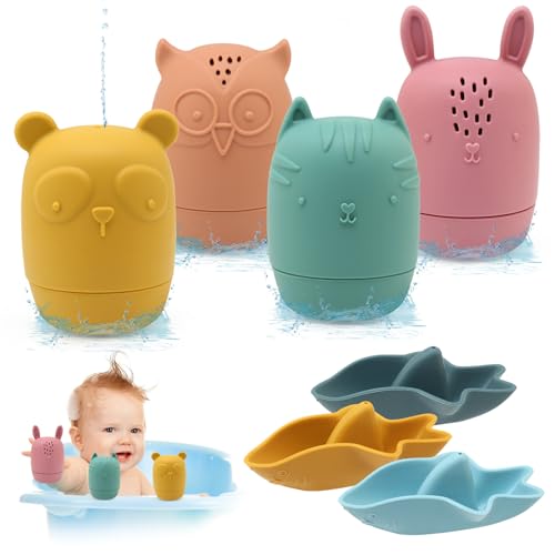 Ballery Badewannenspielzeug Silikon Wasserspielzeug Baby Badewannenspielzeug Spritztiere, Badespielzeug Baby Badespielzeug von Ballery