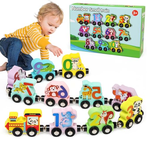 Ballery Hölzerne Tiere Zahl Zug, 11 Pack Holzzug Montessori Magnetzug Set, Montessori Pädagogisches Lernspielzeug, Geschenke für 1 2 3 4 5 Jahre alt Mädchen Jungen Ballery Hölzerne Tiere Zahl Zug, 11 Pack Holzzug Montessori Magnetzug Set, Montessori Pädagogisches Lernspielzeug, Geschenke für 1 2 3 4 5 Jahre alt Mädchen Jungen von Ballery