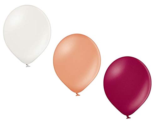 50 Metallic Luftballons 3 Farben weiß, Rose Gold und Burgund Qualitätsballons 27 cm Ø KEIN Plastik, biologisch abbaubar 50 Metallic Luftballons 3 Farben weiß, Rose Gold und Burgund Qualitätsballons 27 cm Ø KEIN Plastik, biologisch abbaubar von Ballonheld
