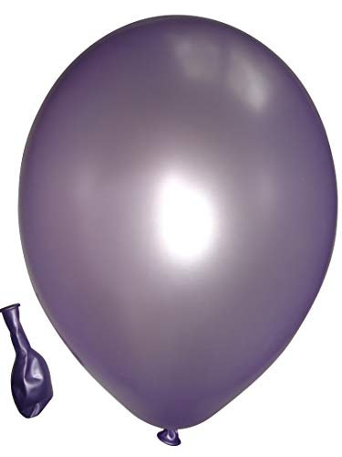 Ballonheld 50 große Premium Luftballons 100% Bio, Freie Farbwahl 40 Farben 27cm Durchmesser, heliumgeeignet, für Party, Geburtstag, Feiern (metallic Flieder) von Ballonheld