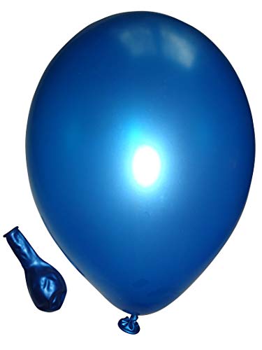 Ballonheld 50 große Premium Luftballons 100% Bio, Freie Farbwahl 40 Farben 27cm Durchmesser, heliumgeeignet, für Party, Geburtstag, Feiern (metallic blau) von Ballonheld