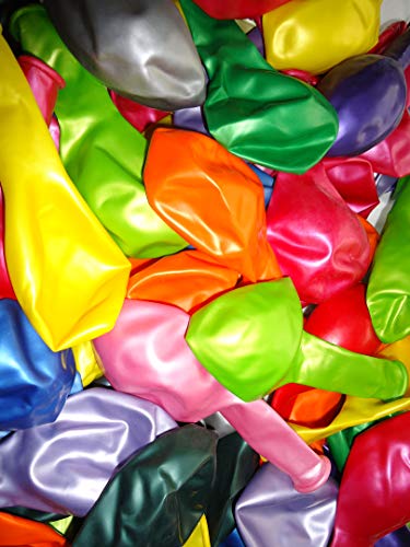 Ballonheld 50 große Premium Luftballons 100% Bio, Freie Farbwahl 40 Farben 27cm Durchmesser, heliumgeeignet, für Party, Geburtstag, Feiern (metallic bunt) von Ballonheld