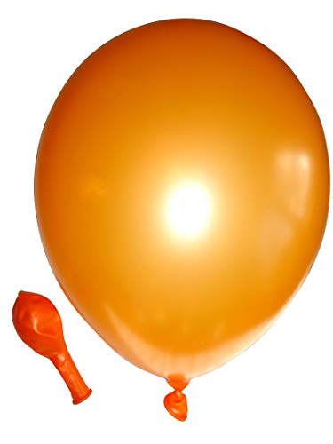 Ballonheld 50 große Premium Luftballons 100% Bio, Freie Farbwahl 40 Farben 27cm Durchmesser, heliumgeeignet, für Party, Geburtstag, Feiern (metallic orange) von Ballonheld