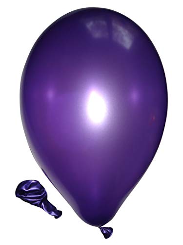 Ballonheld 50 große Premium Luftballons 100% Bio, Freie Farbwahl 40 Farben 27cm Durchmesser, heliumgeeignet, für Party, Geburtstag, Feiern (metallic violett) von Ballonheld