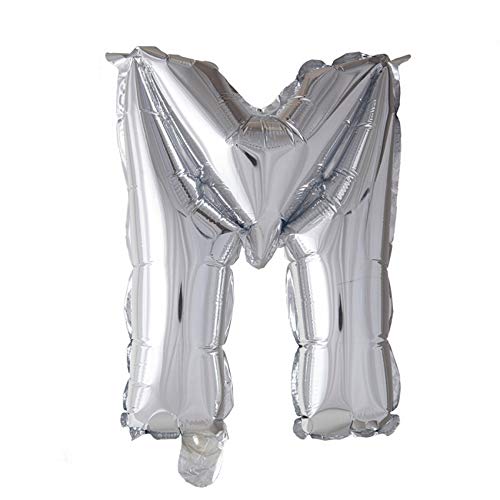 Ballonim® Buchstaben Luftballon 40cm Auswahl A - Z Hochzeit Geburtstag Folienballon Silber (M) von Ballonim