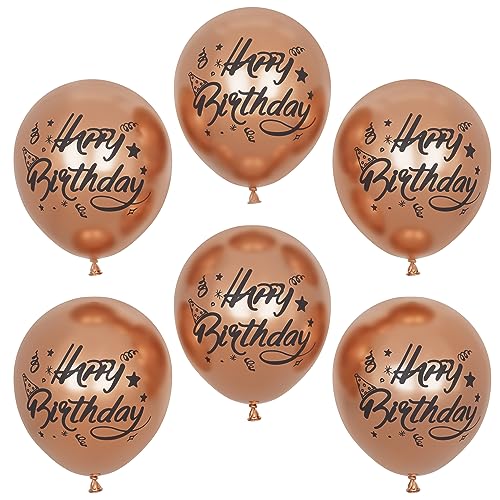 Happy Birthday Luftballons,20Pcs 12 Zoll Rose Gold Metallische Geburtstag Luftballons, Glänzende Chromballons verdickte Latexballons mit Happy Birthday Überschrift(rose gold) von Balloon Dance
