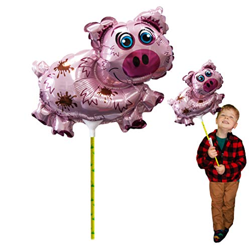 Ballooniacs - Deluxebase Luftballon in Form eines Schweinchens, bunt, aufblasbar, wiederverwendbar, ideal für die Dekoration von Kinderpartys von Ballooniacs