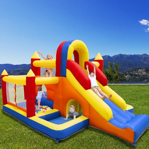 Ballsea Hüpfburg mit Gebläse – Indoor XXL Kinderparadies mit Rutsche, Sicherheitsnetz, EN71 Zertifiziert, für 3-8 Jahre Ballsea Hüpfburg mit Gebläse – Indoor XXL Kinderparadies mit Rutsche, Sicherheitsnetz, EN71 Zertifiziert, für 3-8 Jahre von Ballsea