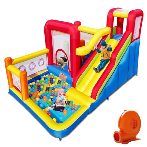 Baralir Hüpfburg für Rutsche - Sicheres Spielvergnügen mit Gebläse, Rutsche und Kletterwand, Indoor & Outdoor Baralir Hüpfburg für Rutsche - Sicheres Spielvergnügen mit Gebläse, Rutsche und Kletterwand, Indoor & Outdoor von Ballsea