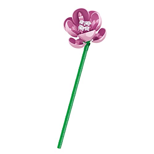 Blumenmodell zum Bauen mit kleinen Bausteinen. Rosa Hibiskus von Balody