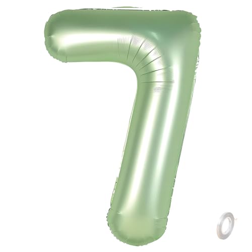 Balorise Riesige Aluminium-Luftballons, 40 Zoll, Grün, Zahl 7, aufblasbar, Helium, große Zahl 0-9, 10-100 (101 cm), Dekoration für Geburtstagsfeier und Hochzeit von Balorise