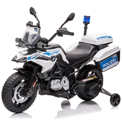 12V 7AH Kindermotorrad, Polizeimotorrad zum Aufsitzen, Lizenziertes BMW Kinderauto, Eva-Reifen, 2 Aufbewahrungsboxen, Warnleuchten und LED-Scheinwerfern, Federaufhängung, für Jungen und Mädchen 12V 7AH Kindermotorrad, Polizeimotorrad zum Aufsitzen, Lizenziertes BMW Kinderauto, Eva-Reifen, 2 Aufbewahrungsboxen, Warnleuchten und LED-Scheinwerfern, Federaufhängung, für Jungen und Mädchen von Baloveby