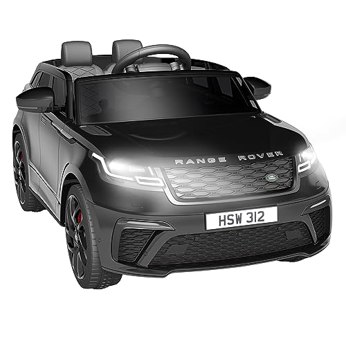 Kinder Elektroauto, Land Rover Mit Lizenz 12V Kinder-Elektroauto Mit Fernbedienung, Musik, FrüHerziehung, USB, Tf, Mp3, Elektrisches Kinderauto für 3 Bis 8 Jahre (Schwarz) von Baloveby