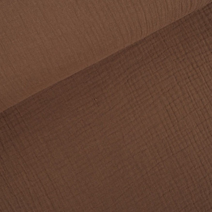 Baumwoll-Krepp-Stoff 135cm 025 Medium Braun - 50cm von Balsløw