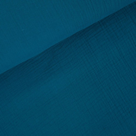 Baumwoll-Krepp-Stoff 135cm 040 Blau - 50cm von Balsløw