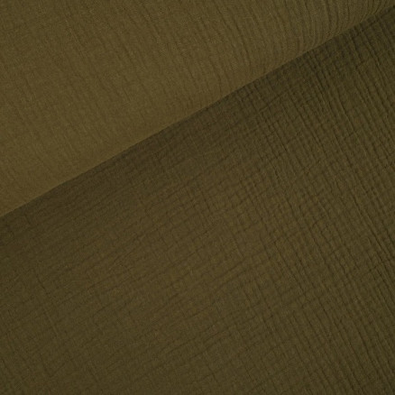 Baumwoll-Krepp-Stoff 135cm 043 Khaki - 50cm von Balsløw