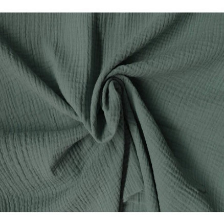 Baumwollkrepp Stoff 135cm 194 Dunkelstaubgrün - 50cm von Balsløw