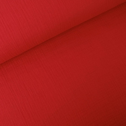 Baumwoll-Krepp-Stoff 135cm 4040 Rot - 50cm von Balsløw