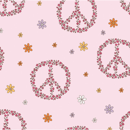Baumwolle Jersey Druckstoff 150cm 011 Peace Sign - 50cm von Balsløw
