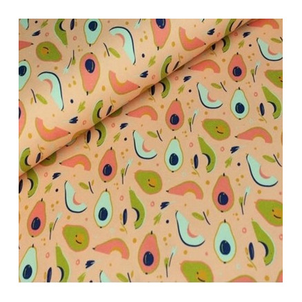 Baumwolljersey Druck Stoff 150cm 006 Frucht - 50cm von Balsløw