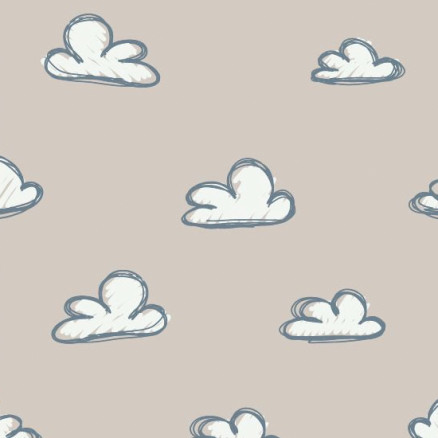 Baumwollpopeline Wolken 150cm 008 - 50 cm von Balsløw