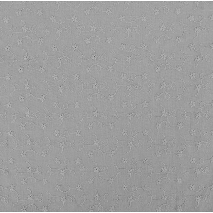 Baumwollstoff mit Stickerei 135cm 764 Grau - 50cm von Balsløw