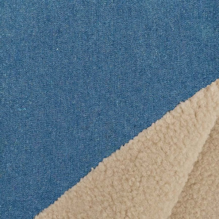 Denim-Stoff mit Fell 150cm 007 - Blau von Balsløw