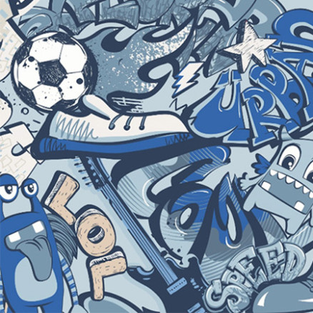 French Terry Graffitistoff 150cm 1305 - 50 cm von Balsløw